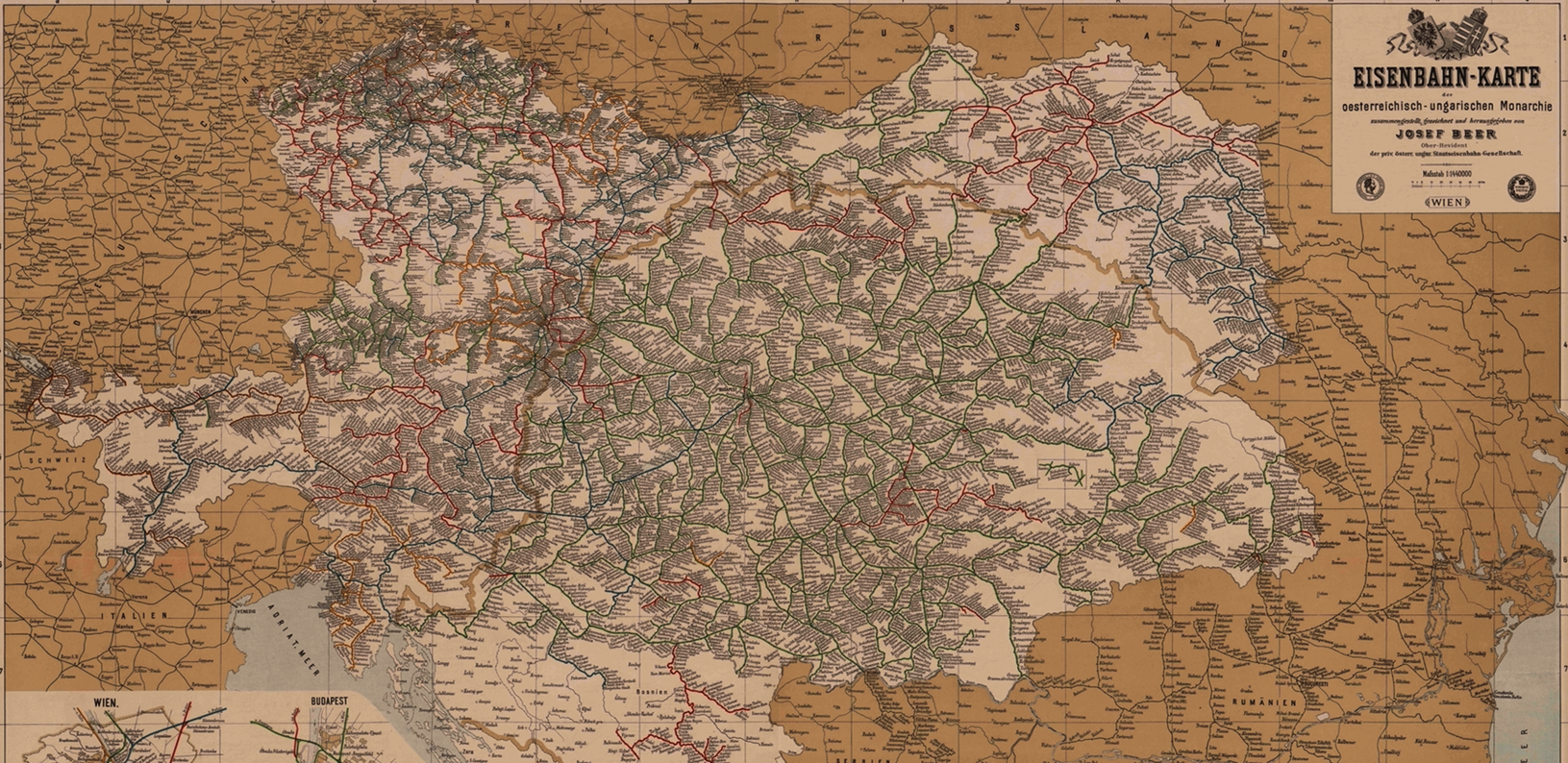 Eisenbahnkarte der österreichischen Monarchie
