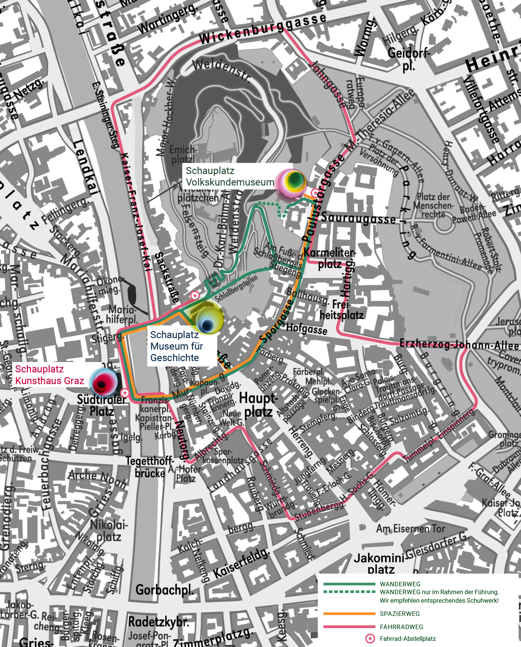 Karte Verbindungswege der Museen
