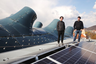 Solarpanels am Kunsthaus Graz