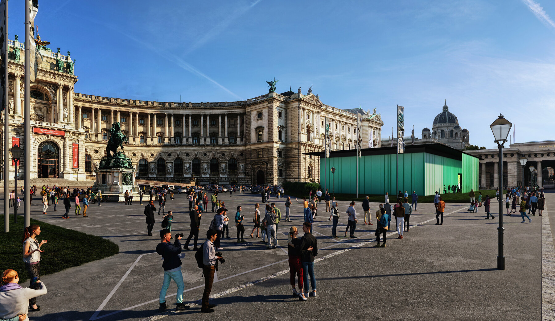 Rendering des mobilen Pavillons in Wien